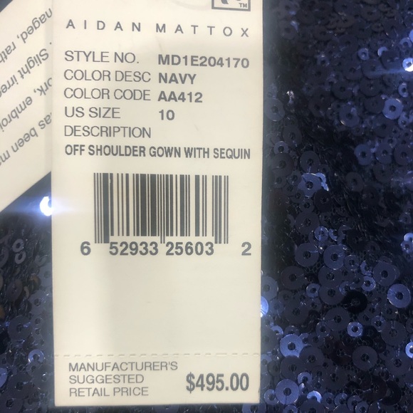 Aidan Mattox Sequin Off-The-Shoulder Dress - Picture 4 of 4
